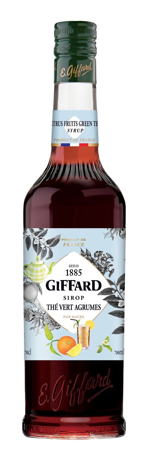 Giffard The vert agrumes - zelený čaj s citrusy sirup 0,7 l