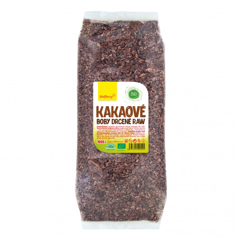 Kakaové boby drcené bio 1000 g wolfberry*