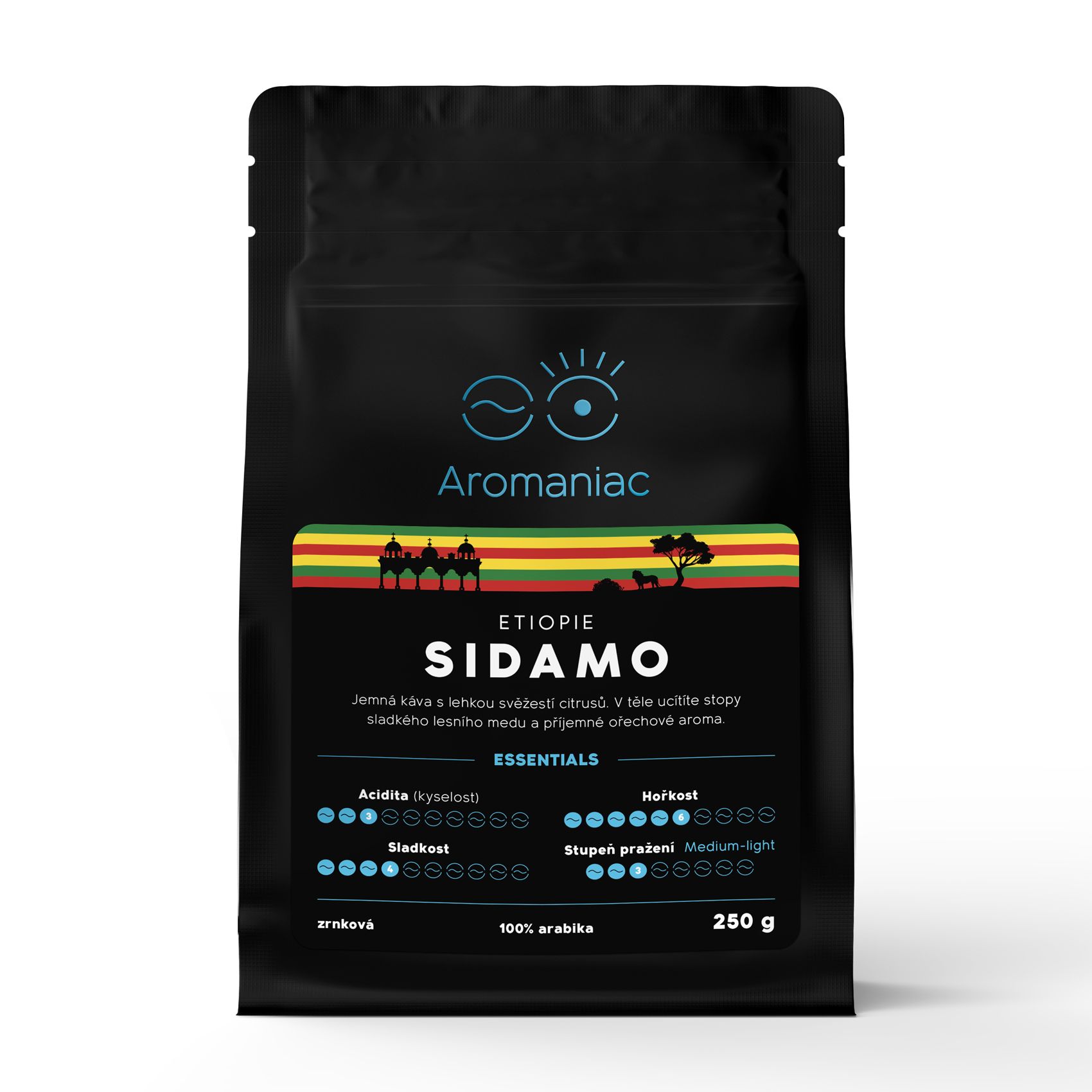Aromaniac Etiopie Sidamo mletá káva 250 g