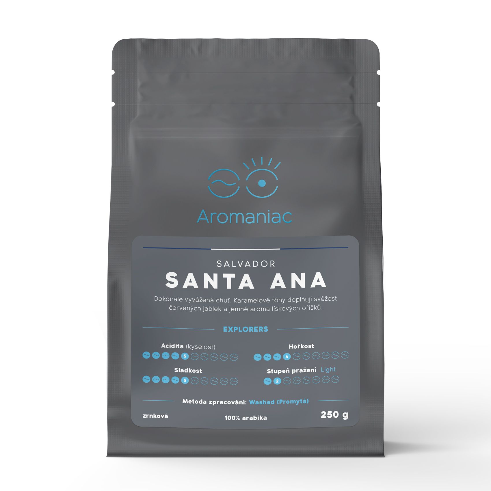 Káva Salvador Santa Ana - mletá - šedý sáček 250g Aromaniac
