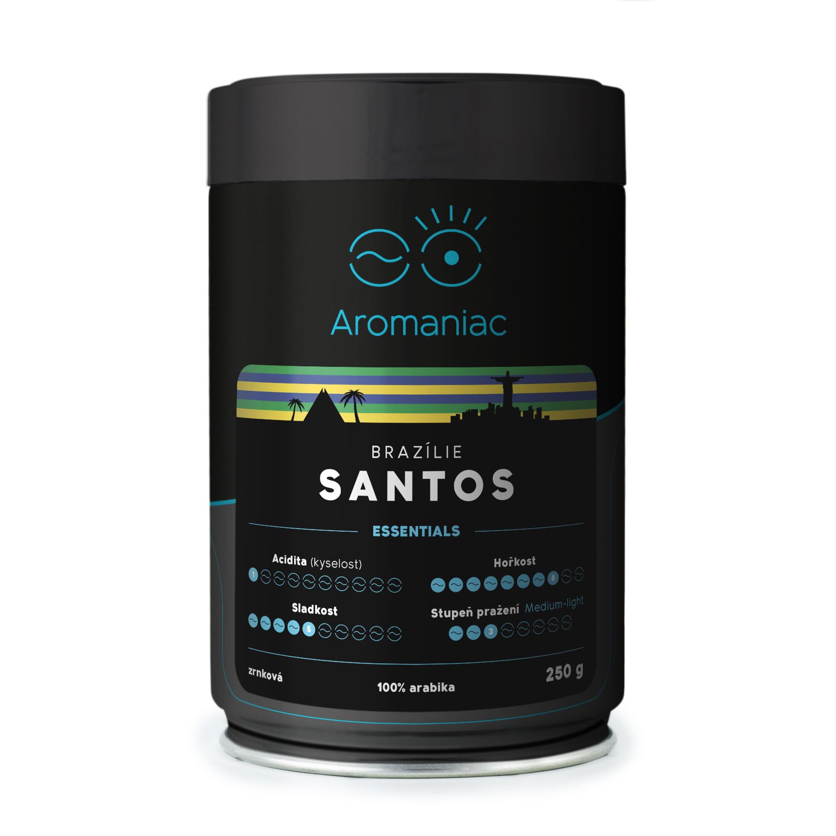 Aromaniac Brazílie Santos zrnková dóza 250 g