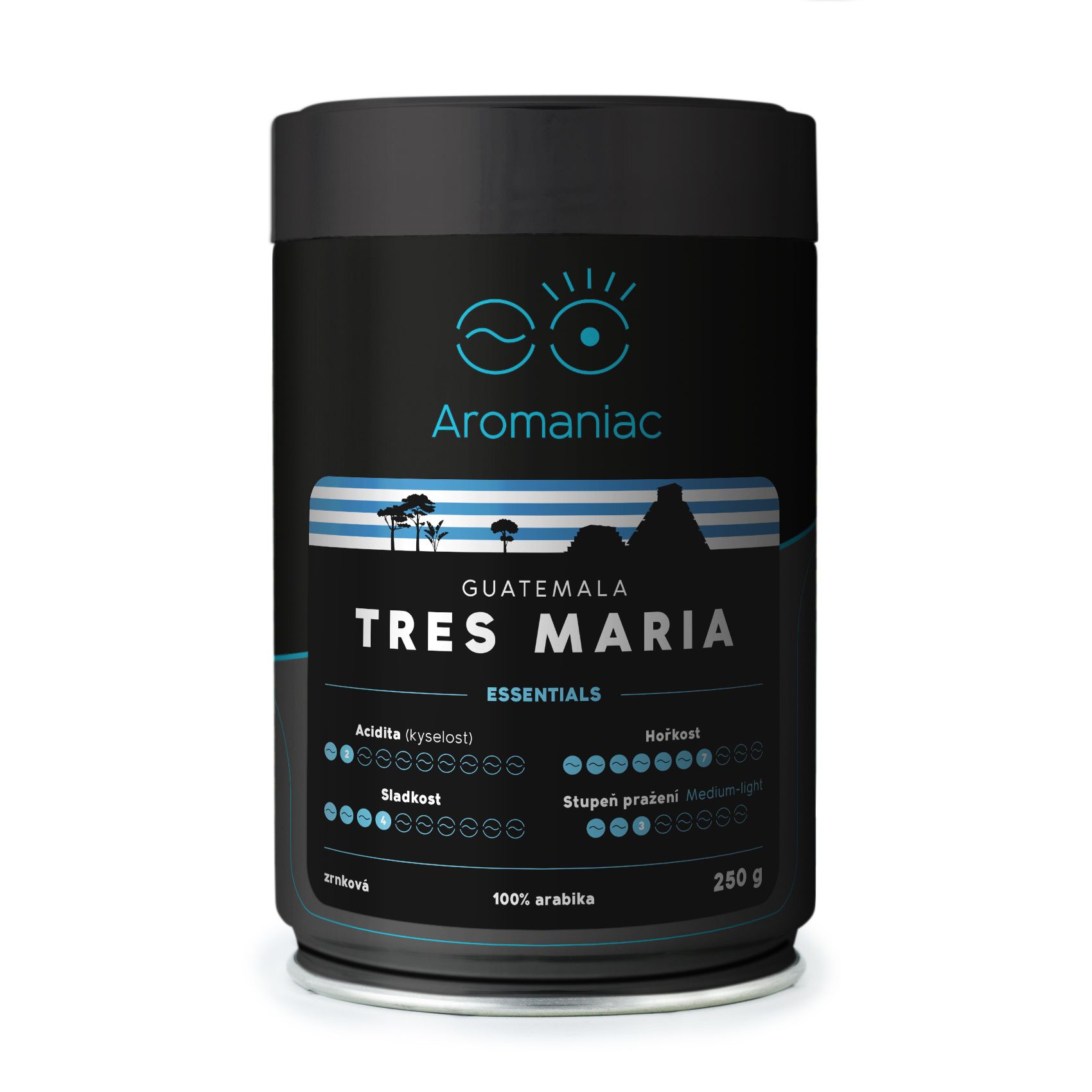 Aromaniac Káva Guatemala Tres Maria zrnková dóza 250 g