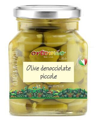 Ortomio Zelené olivy bez pecky ve slaném nálevu - ve skle 280g