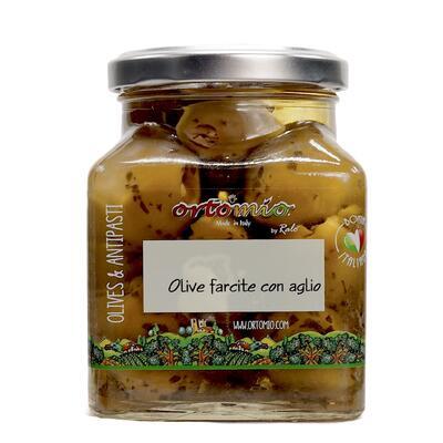 Ortomio Olivy plněné česnekem - ve skle 314ml