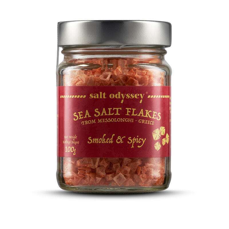 SALT ODYSSEY Mořská sůl ve vločkách UZENÁ PAPRIKA - ve skle 100g