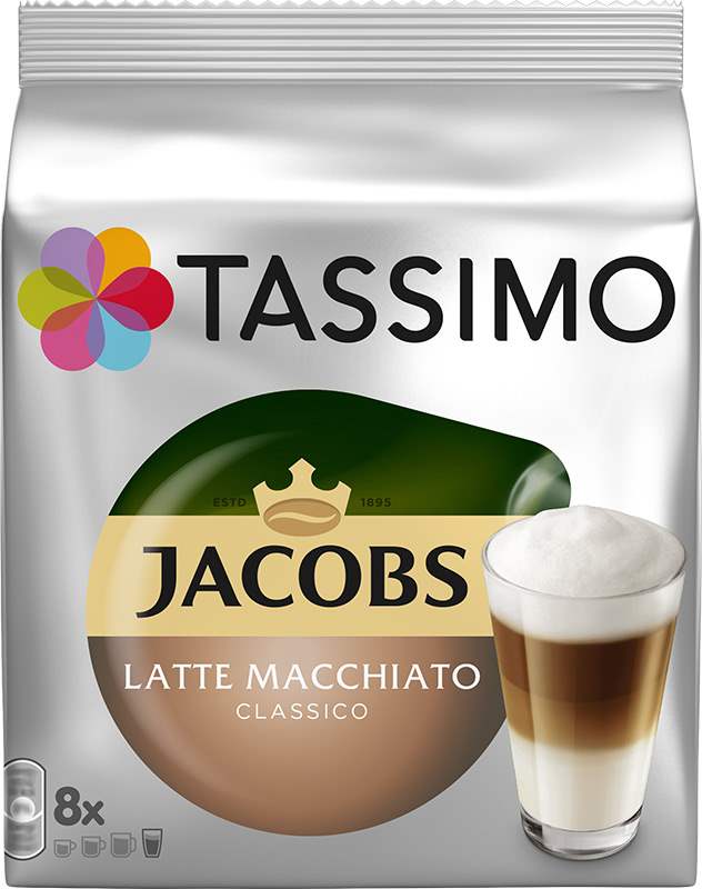 Kávové Kapsle Tassimo Jacobs Latte Macchiato Classico kapsle - 8ks 264g