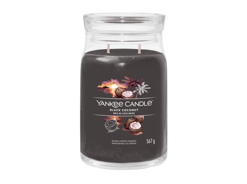 Svíčka Yankee Candle Signature BLACK COCONUT - Černý kokos 567g velká