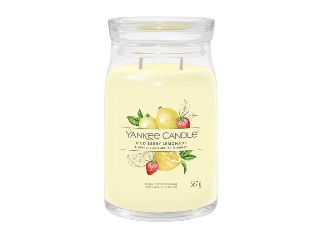 Svíčka Yankee Candle Signature ICED BERRY LEMONADE - Ledová limonáda 567g velká