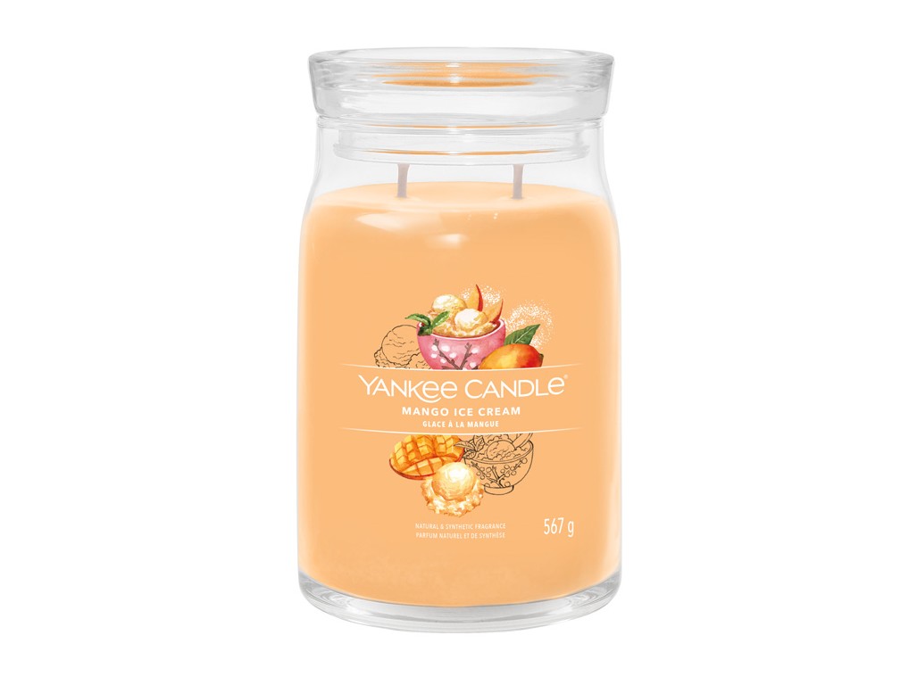 Svíčka Yankee Candle Signature MANGO ICE CREAM - Mangová zmrzlina 567g velká