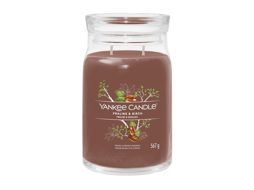 Svíčka Yankee Candle Signature PRALINE & BIRCH - Pralinka a bříza 567g velká