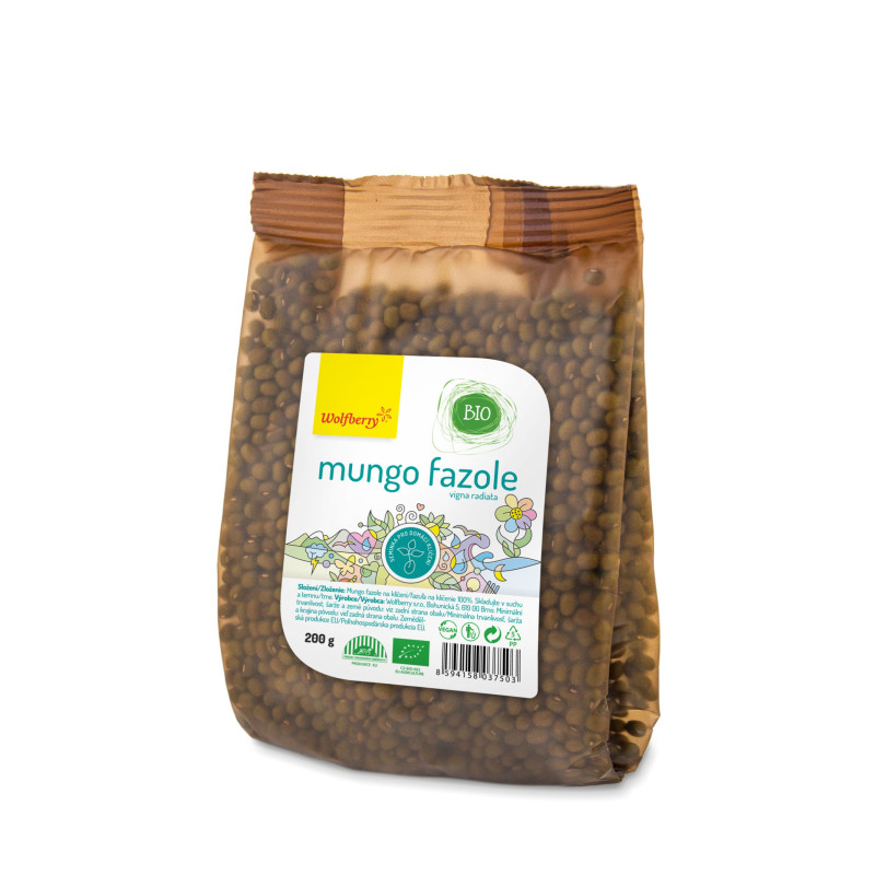 BIO Mungo fazole semínka na klíčení 200 g Wolfberry