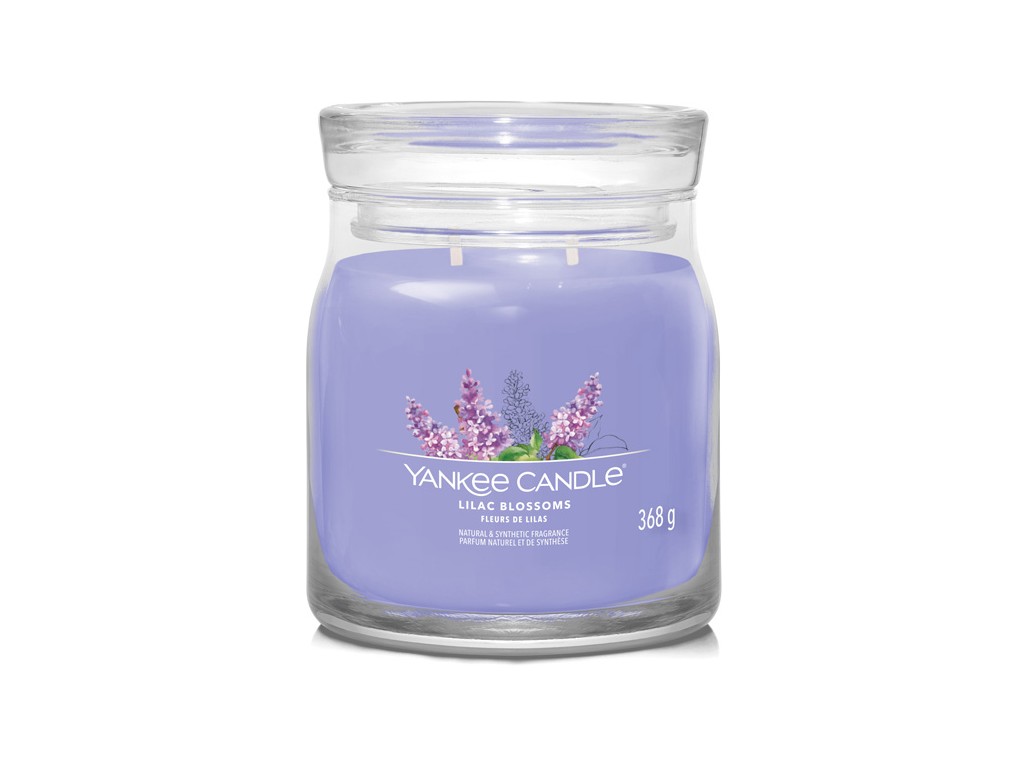 Svíčka Yankee Candle Signature LILAC BLOSSOMS - Šeříkové květy 368g střední