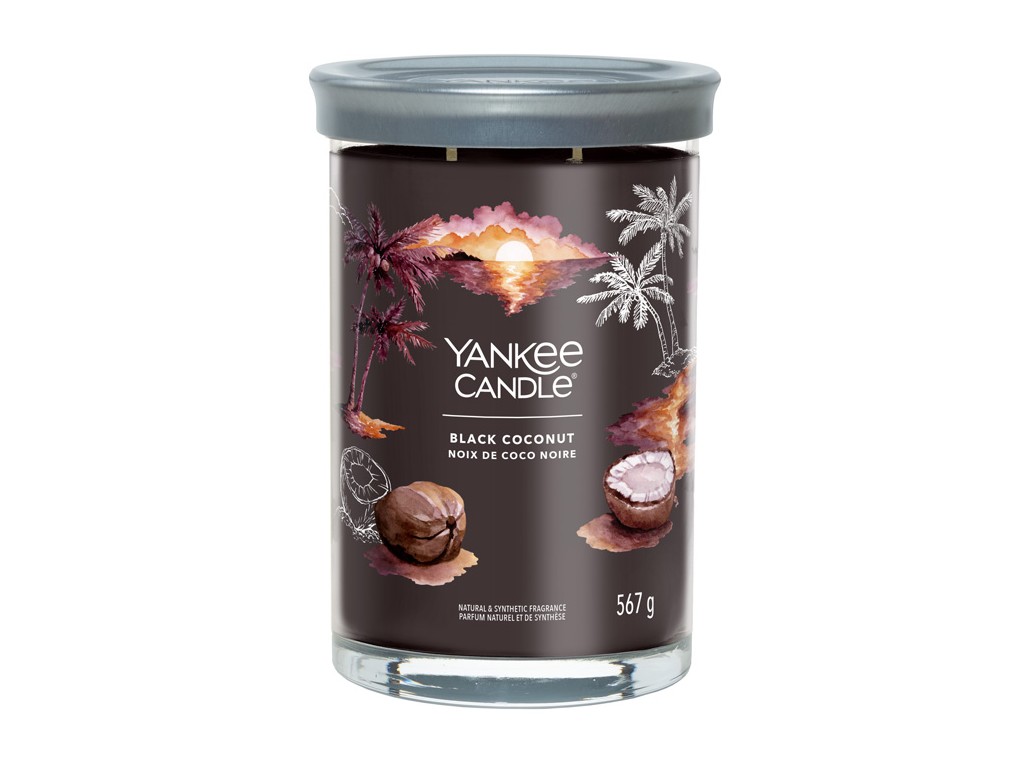 Svíčka Yankee Candle Signature BLACK COCONUT - Černý kokos 567g TUMBLER VELKÝ