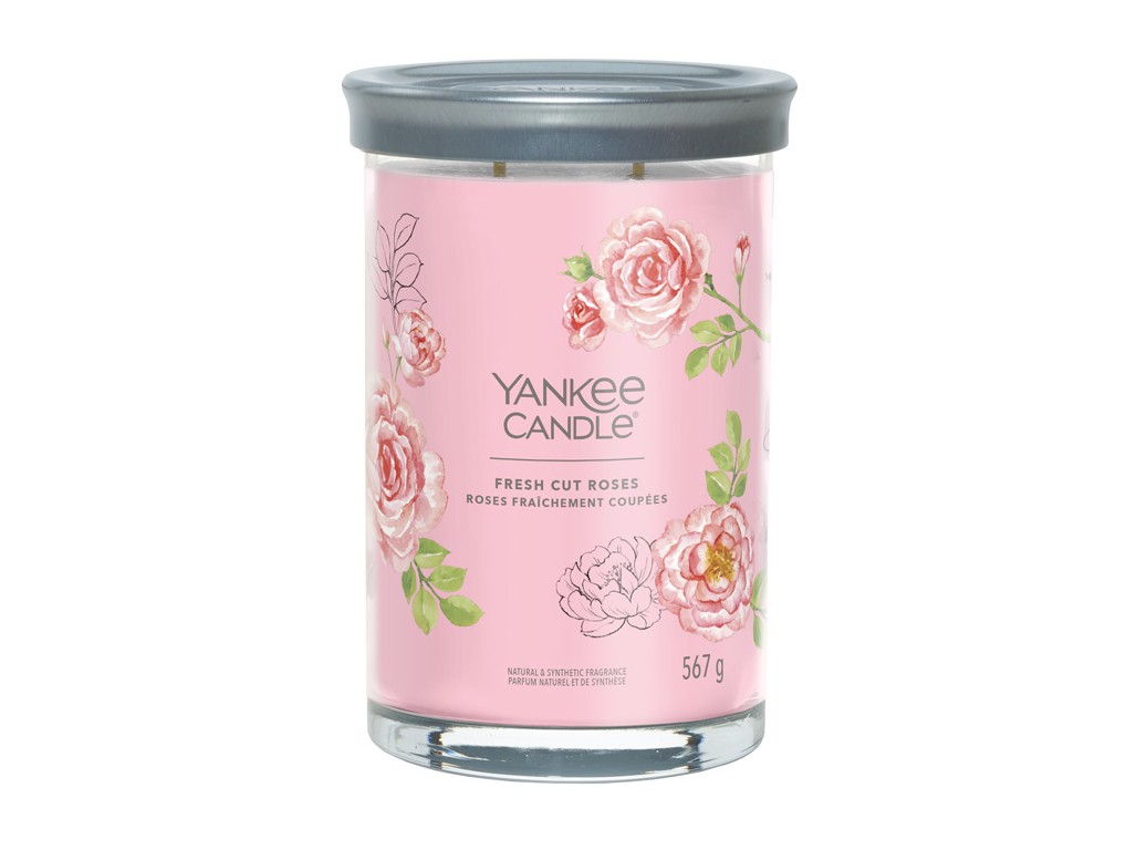 Svíčka Yankee Candle Signature FRESH CUT ROSES - Čerstvě nařezané růže 567g TUMBLER VELKÝ