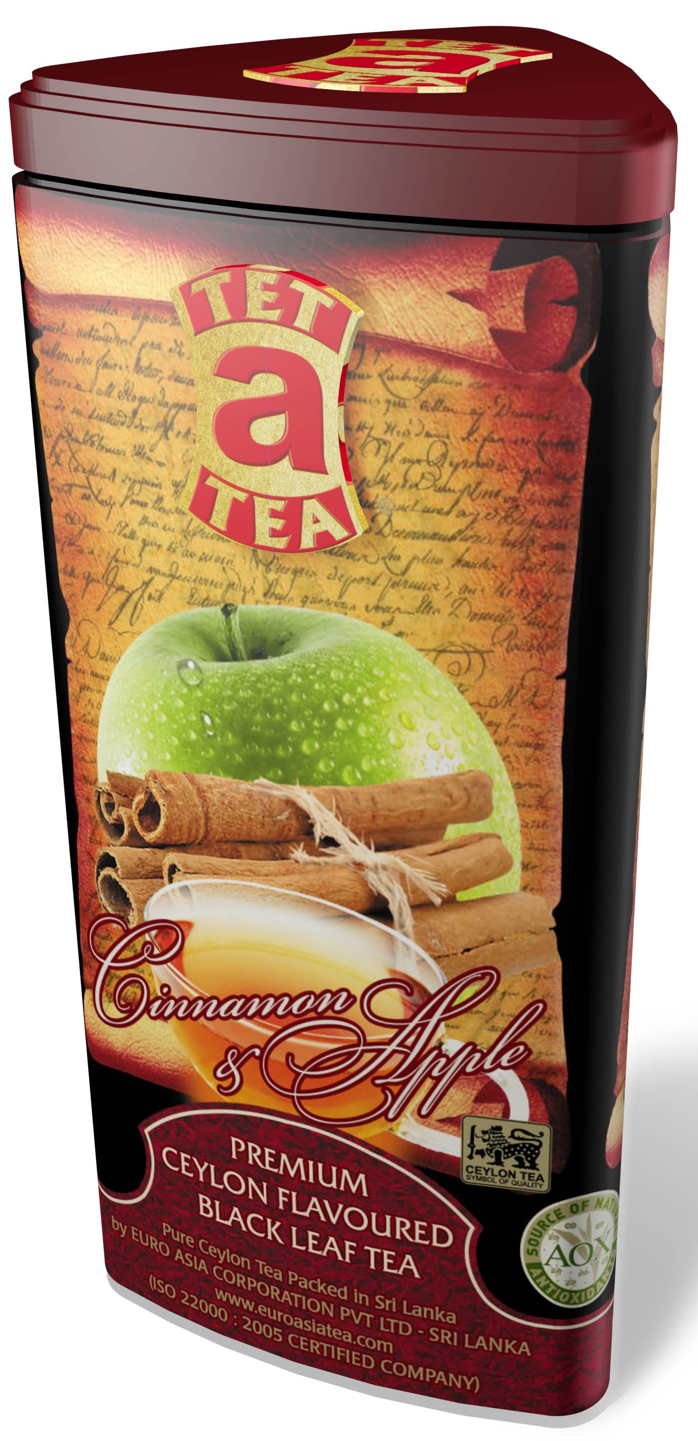 Čaj Tet a Tea Cinnamon & Apple - sypaný černý čaj s příchutí jablka a skořice v plechové