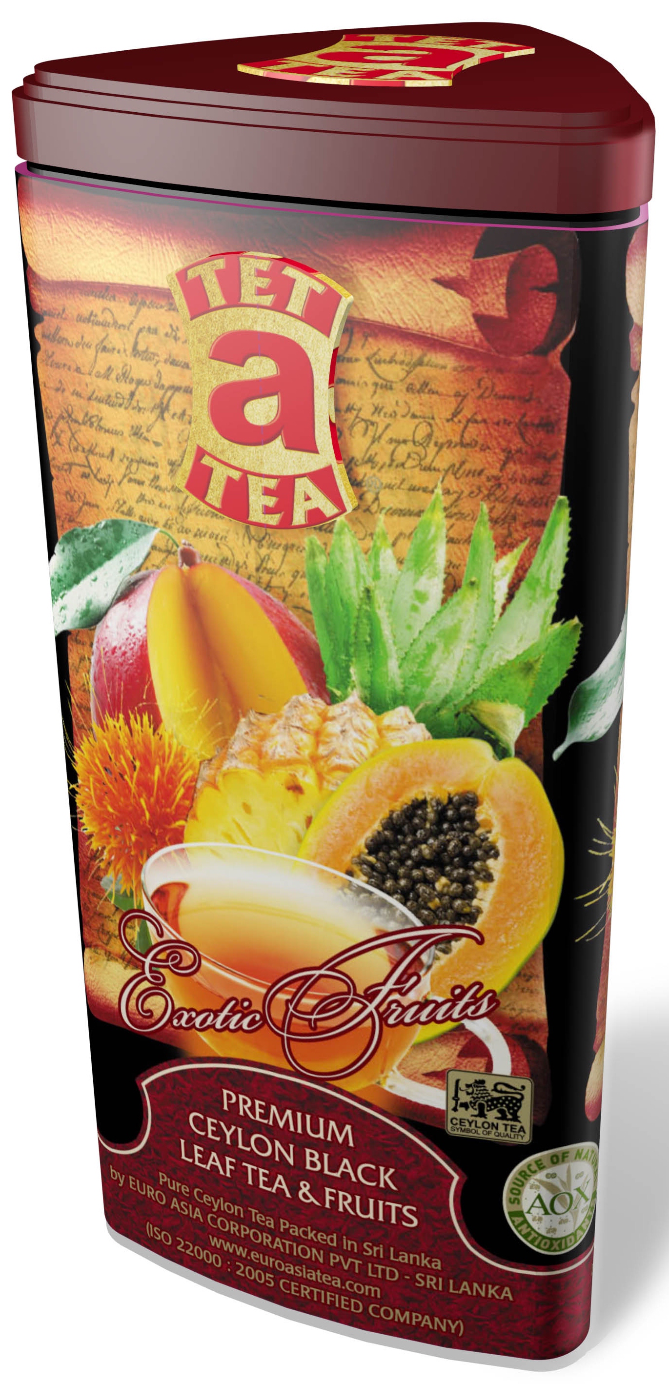 Čaj Tet a Tea Exotic Fruits - sypaný černý čaj s příchutí exotického ovoce v plechové kra