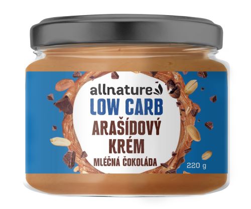 ALLNATURE Arašídový krém s mléčnou low carb čokoládou 220 g