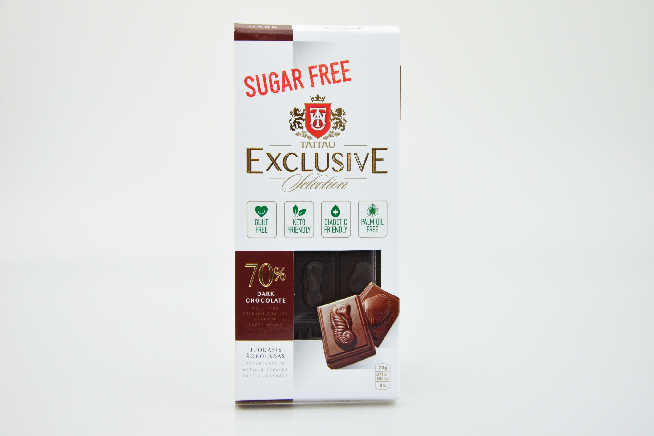 Taitau exclusive Selection - Čokoláda hořká 70% bez přidaného cukru se sladidlem erythrit