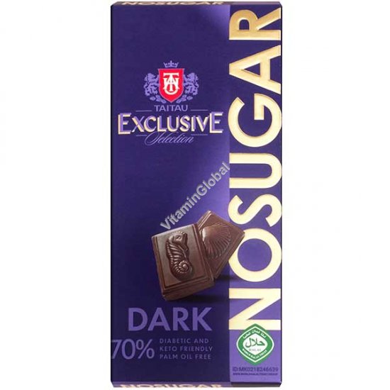 Taitau exclusive Selection - Čokoláda hořká 70% bez přidaného cukru se sladidlem erythrit