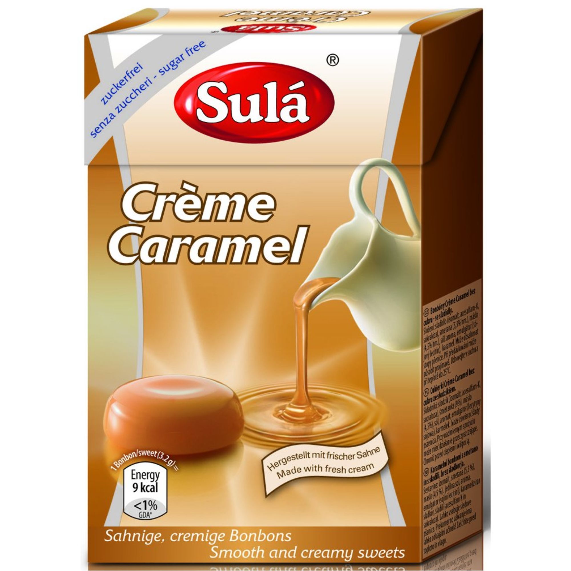 Sula Sulá Creme Caramel - bonbóny s příchutí Caramel bez cukru 44g