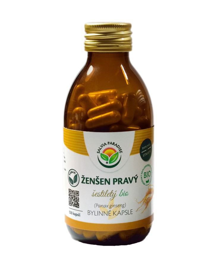 BIO Ženšen pravý 6letý - ginseng kapsle 120ks Salvia Paradise