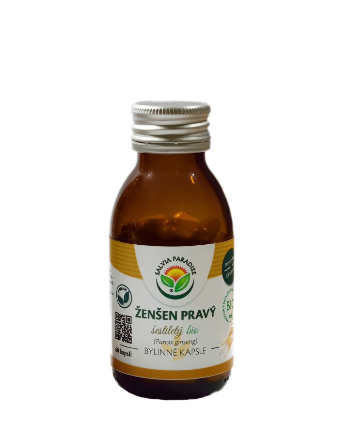 BIO Ženšen pravý 6letý - ginseng kapsle 60ks Salvia Paradise