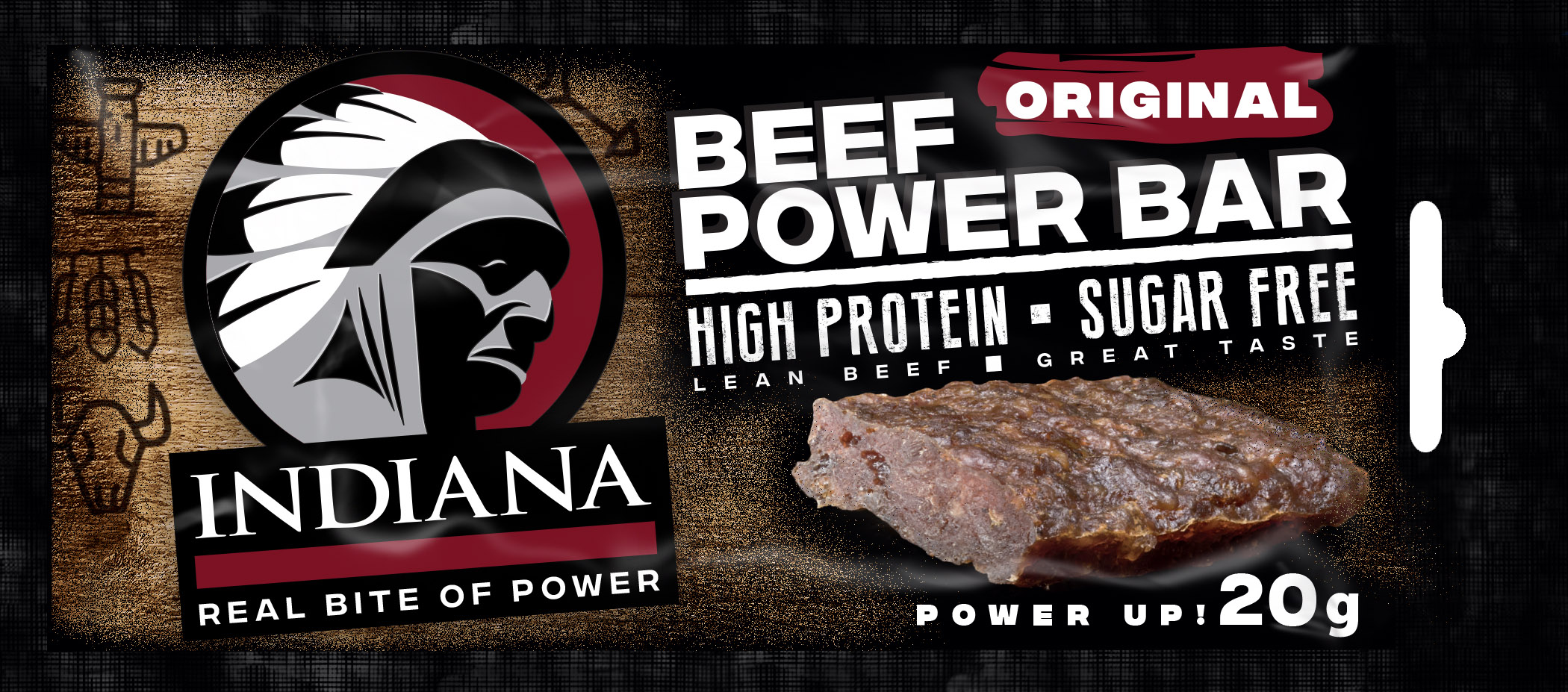 Iindiana Indiana Beef Power Bar Original - sušený hovězí steak 20g