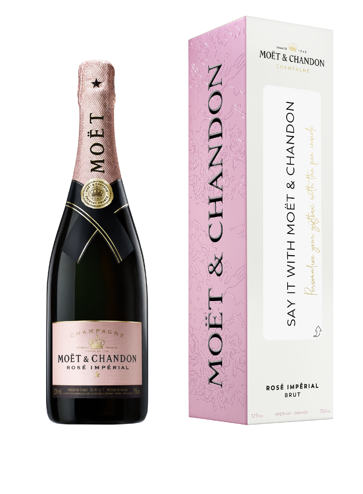 Dárkové balení Moët & Chandon Rosé Imperial 0,75 12% GB PEN