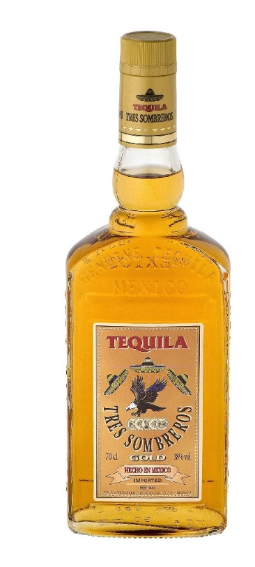 Tres Sombreros „ Gold ” mexican tequila 38% vol. 1.00 l