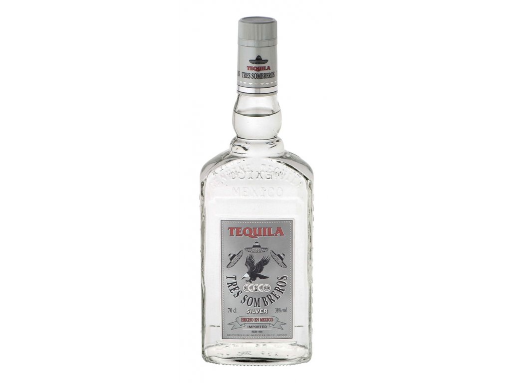 Tres Sombreros Tequila Silver 38% 1 l (holá láhev)