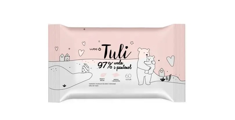 LUBA Tuli BIG PACK dětské vlhčené ubrousky s 97 % vody a panthenolem 60 ks