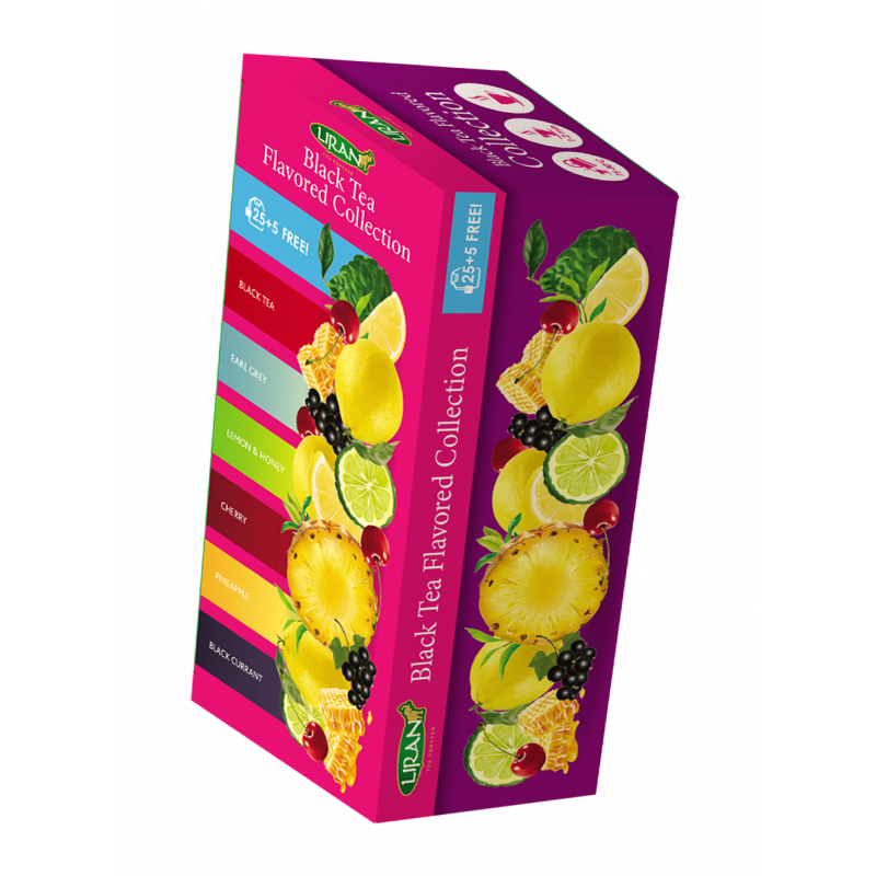 Liran Čaj Black Tea Flavored Collection - Černý čaj s příchutí citron a med ananas višeň černý