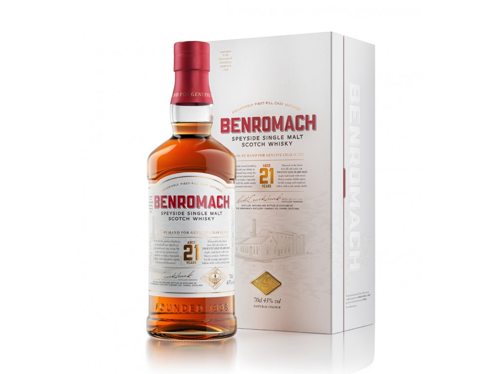 Whisky Benromach 21YO 43% 0,7l (kazeta)