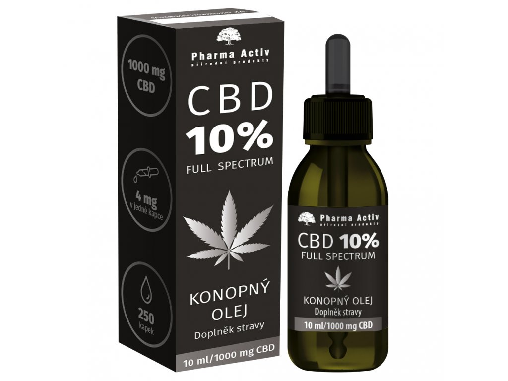 Pharma Activ CBD Olej 10% - konopný olej 1000mg 10 ml