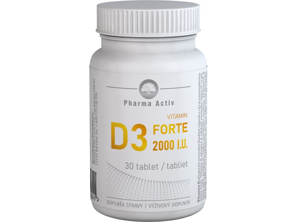 Vitamin D3 FORTE 2000 I.U. - 30 kapslí Pharma Activ