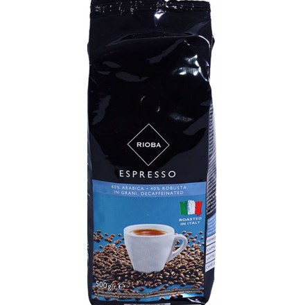 Káva Rioba Decaffeinato - zrnková 0,5 Kg