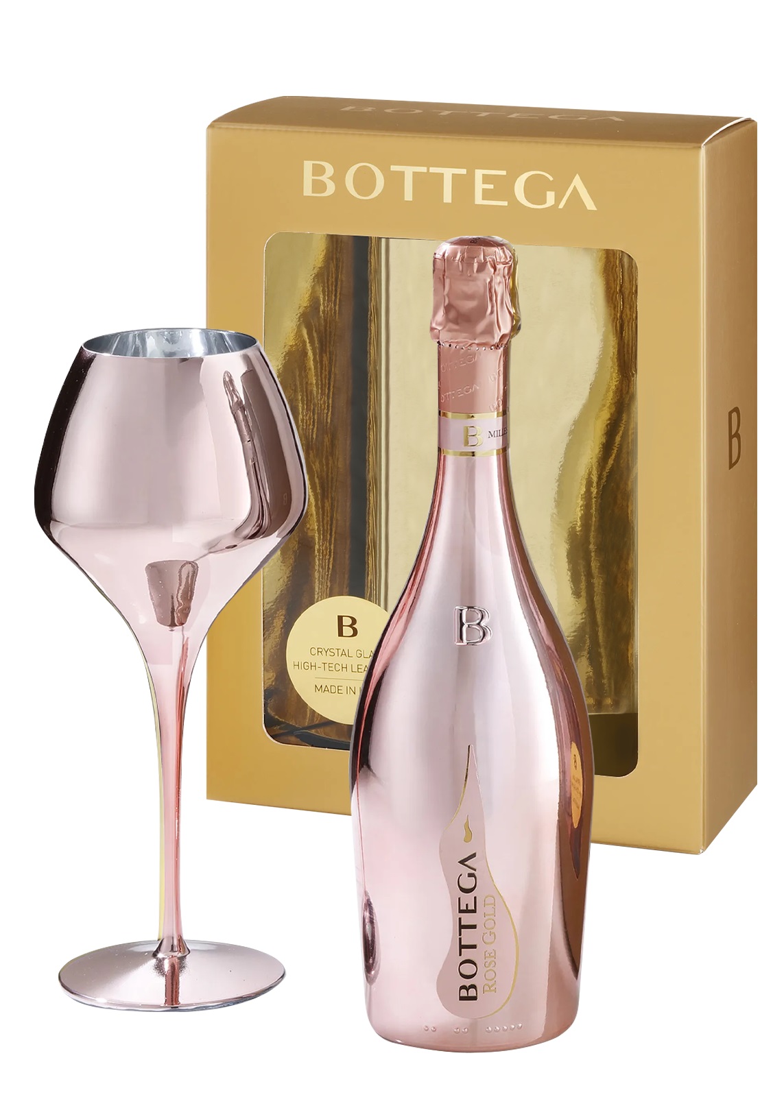Bottega Magnifico Rosé Gold + sklenice, 0,75l