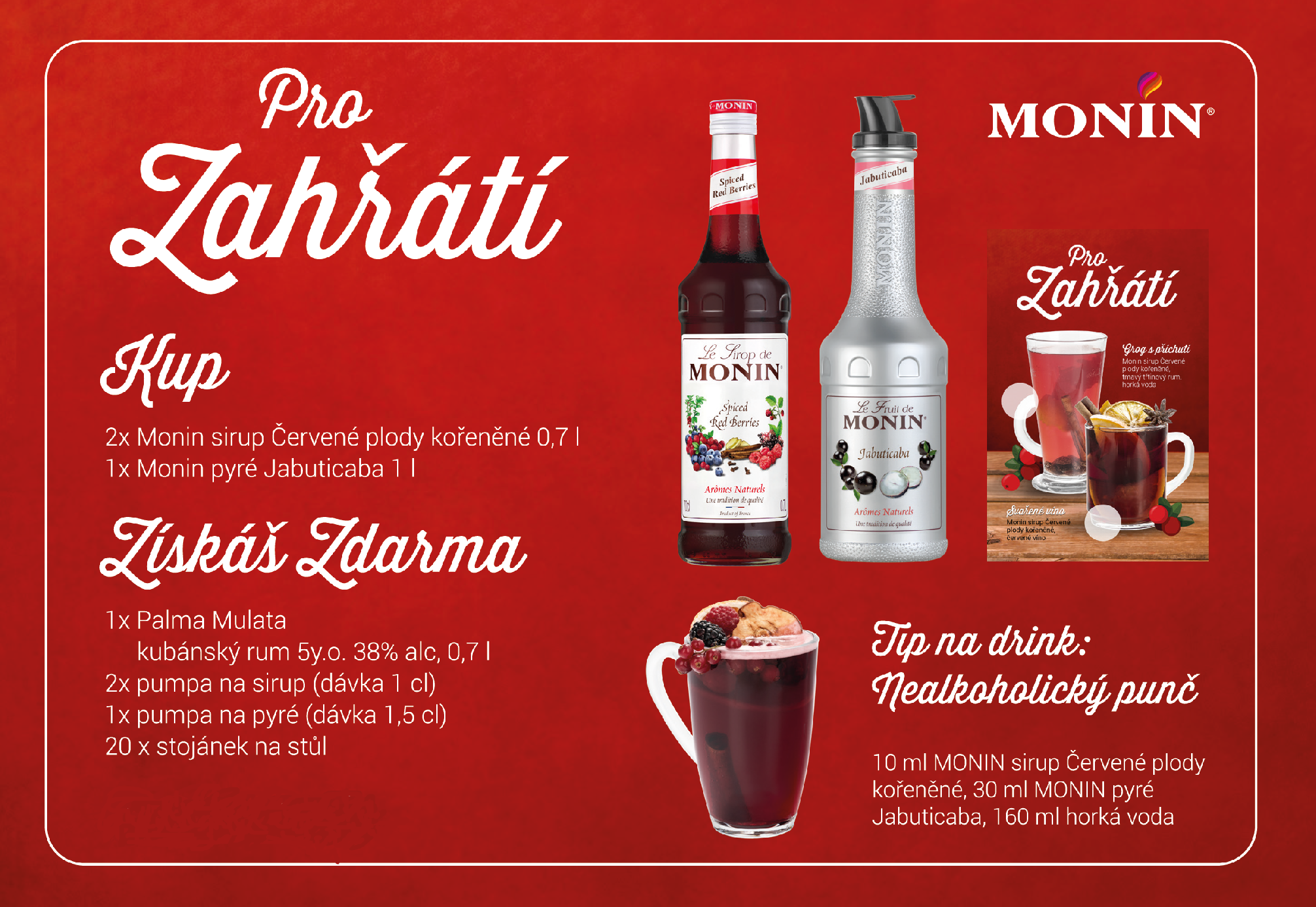 Pro Zahřátí akční set - 2x Monin Red Spice Berries 0,7l + 1x Monin Jabuticaba pyré 0,7l +