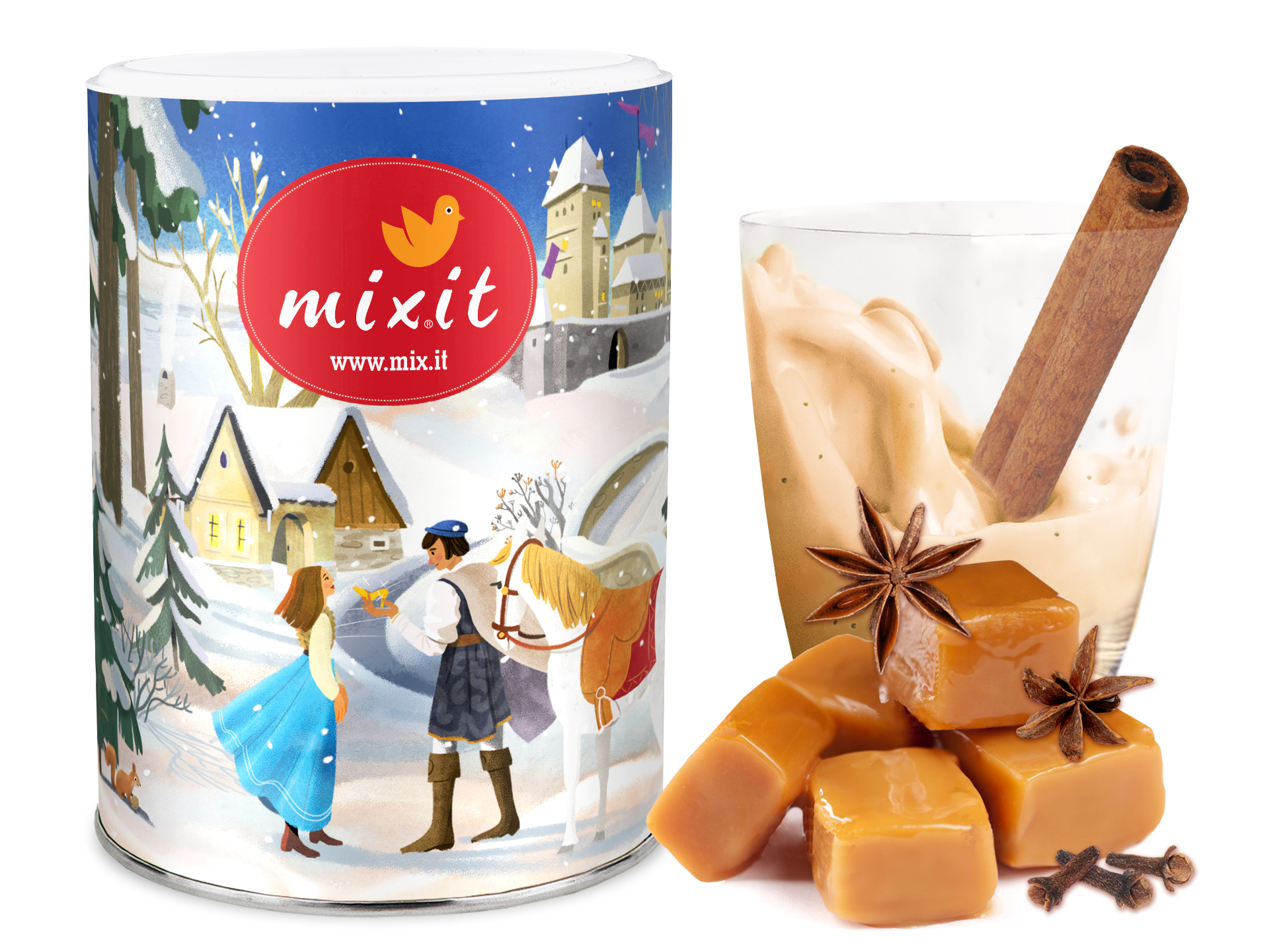 Mixit Mixitea - Drink - Vánoční - Sypká směs na přípravu proteinového nápoje s vysokým ob