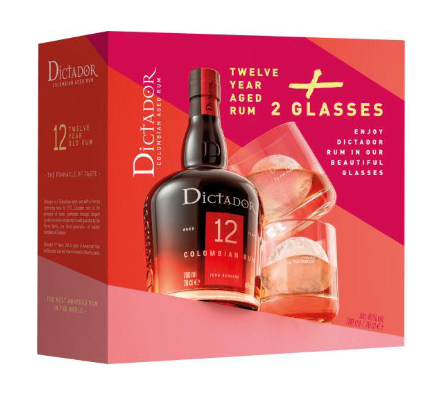 Dictador Premium 12y 40% 0,7 l (dárkové balení 2 skleničky)