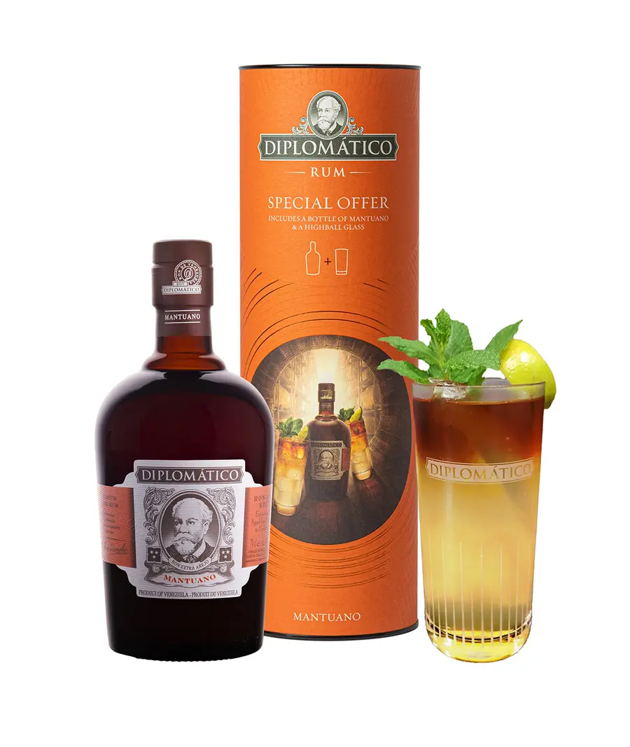 Diplomático Mantuano Highball 40% 0,7 l (dárkové balení 1 sklenice)