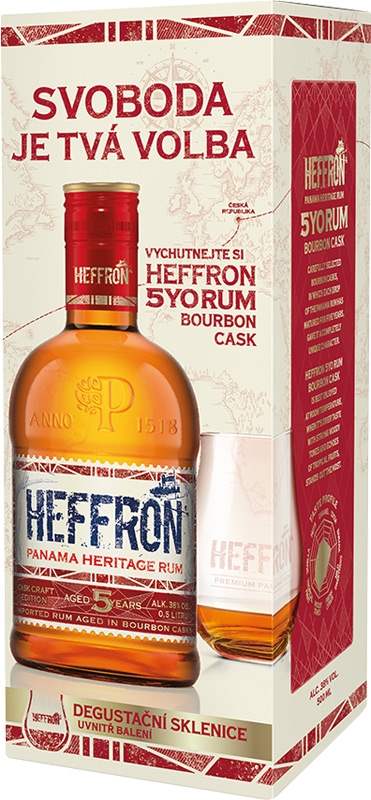 Heffron Original Panama 5y 38% 0,5 l (dárkové balení 1 sklenička)