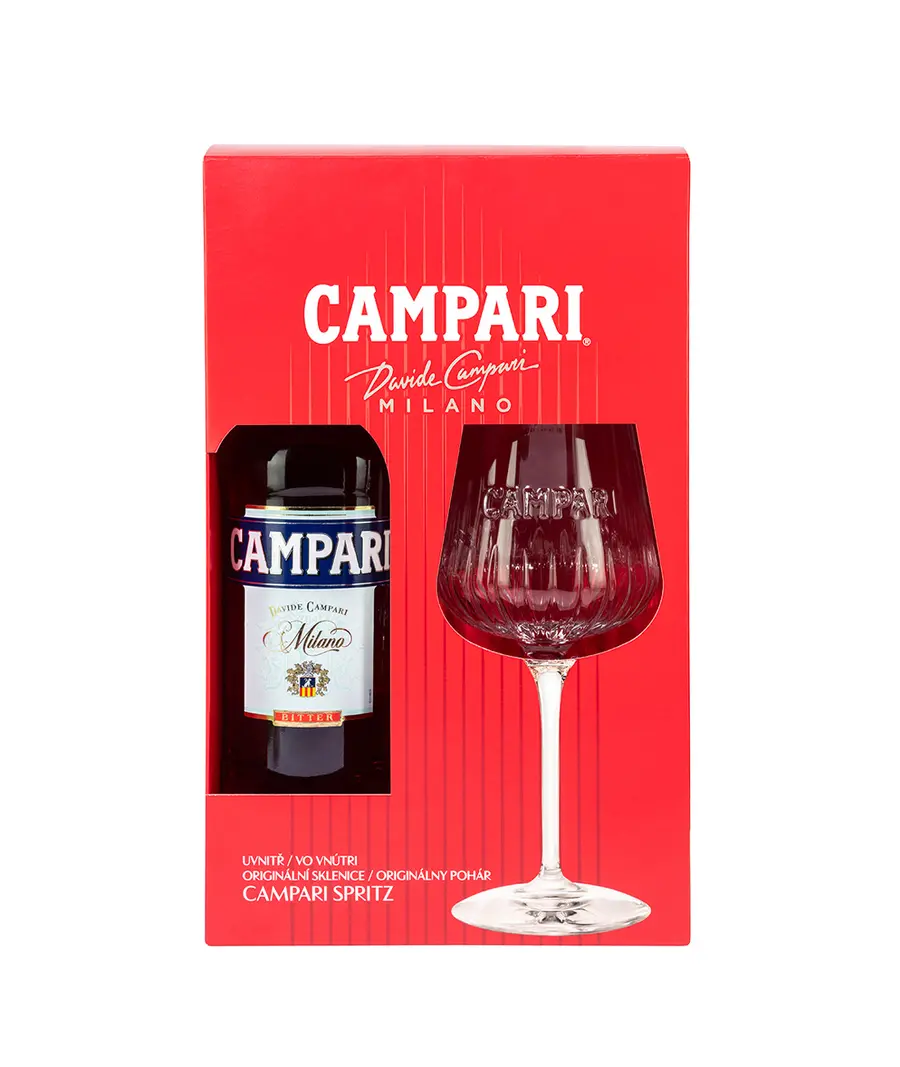 Campari 25% 0,7l (dárkové balení 1 sklenička)