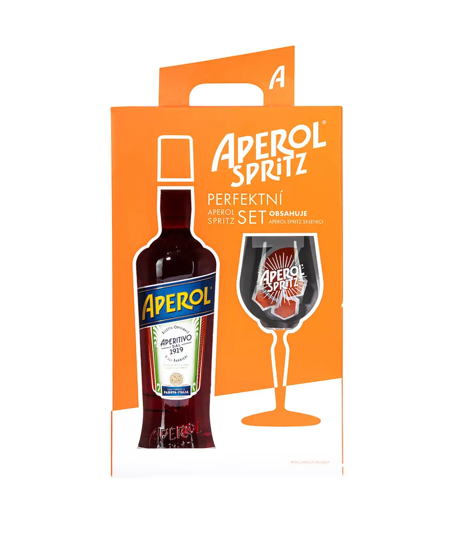 Aperol Spritz 11% 0,7 l (dárkové balení 1 sklenička)
