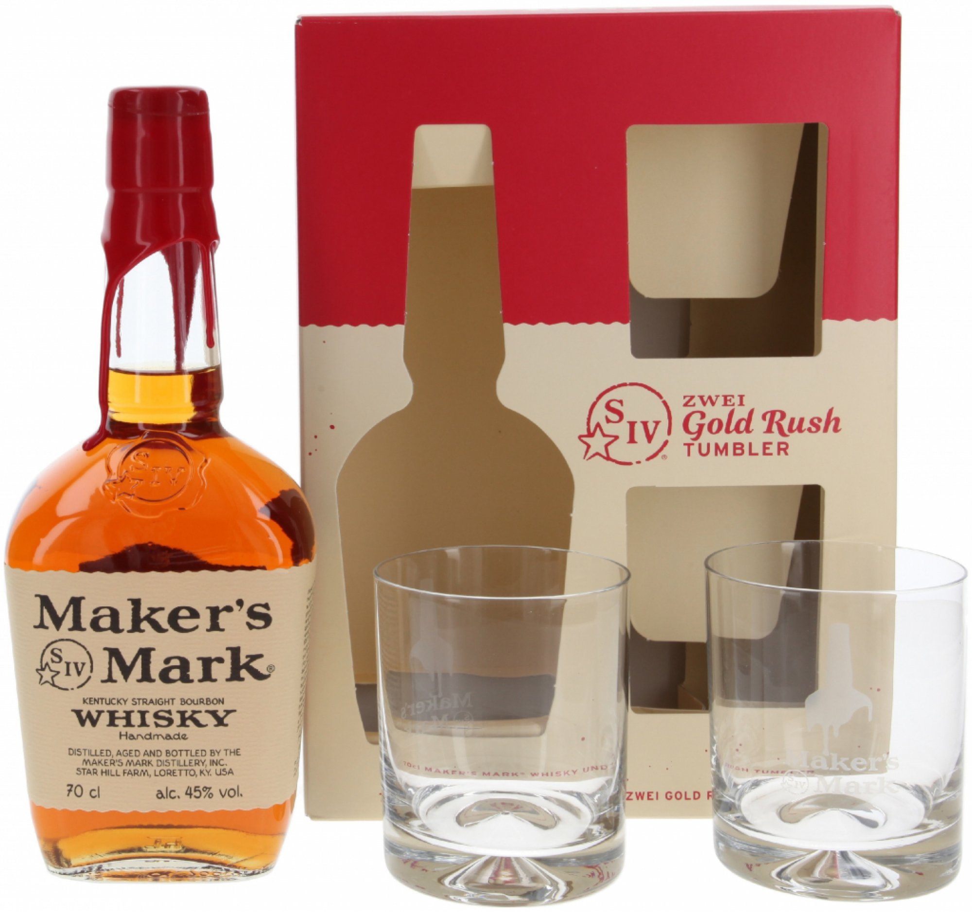 MAKERS MARK 45% 0,7 l (dárkové balení 2 sklenice)