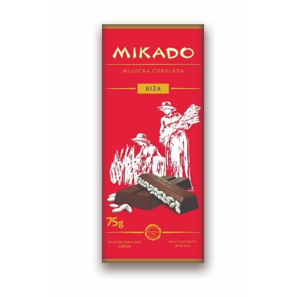 Mikado - mléčná čokoláda s rýží 75g