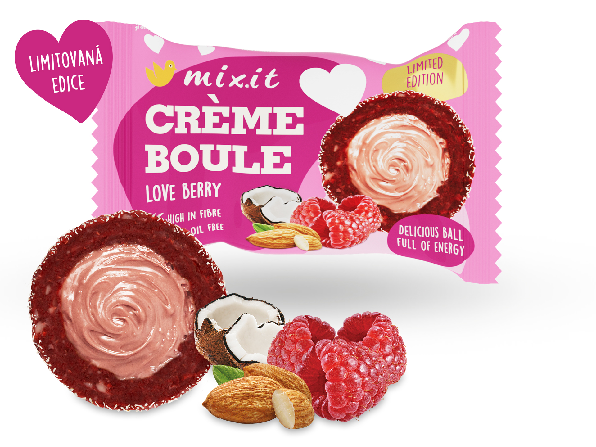 Mixit Creme boule Love Berry - Lyofilizované ovoce a mandlový krém 30g