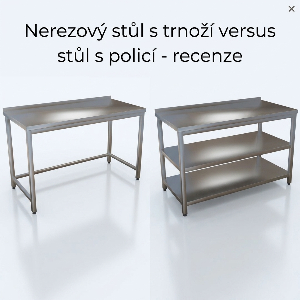 Nerezový stůl s trnoží versus stůl s policí: recenze a praktické srovnání