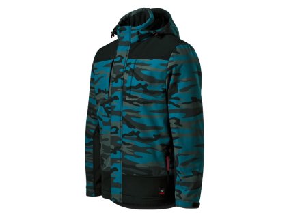 Vertex Camo W56 Zimní softshellová bunda pánská (Barva camouflage petrol, Varianta S)