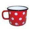 Hrnček smalt. červené bodky 7cm/0,25L